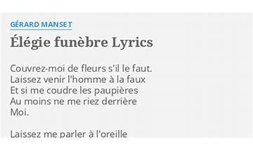 Élégie funèbre fr Lyrics [Gérard Manset]