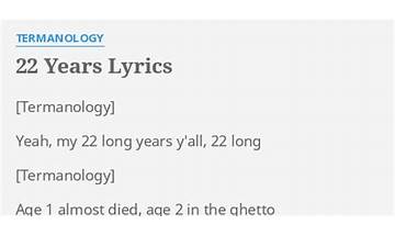 22 Years en Lyrics [Termanology]