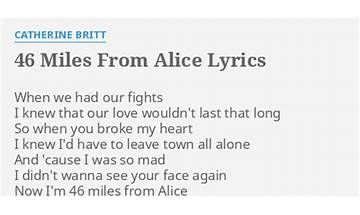 46 Miles From Alice en Lyrics [Catherine Britt]