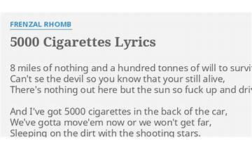5000 Cigarettes en Lyrics [Frenzal Rhomb]