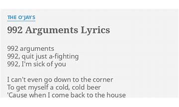 992 Arguments en Lyrics [The O\'Jays]
