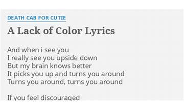 A Lack of Color en Lyrics [Death Cab for Cutie]