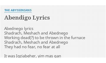 Abendigo en Lyrics [The Abyssinians]
