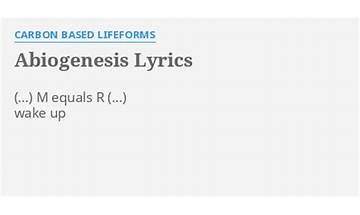 Abiogenesis en Lyrics [Lacerated and Carbonized]