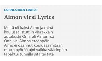 Aimon virsi fi Lyrics [Viikate]