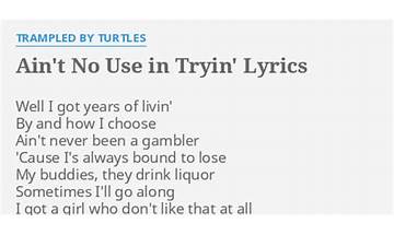 Ain\'t No Use in Tryin\' en Lyrics [Trampled by Turtles]