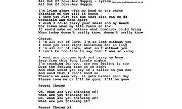 All Out Of Love en Lyrics [Soluna]