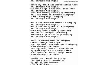 All Through The Night en Lyrics [Velma Frye]