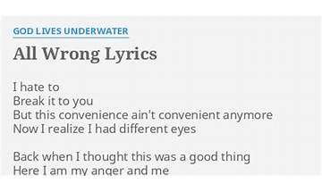 All Wrong en Lyrics [God Lives Underwater]