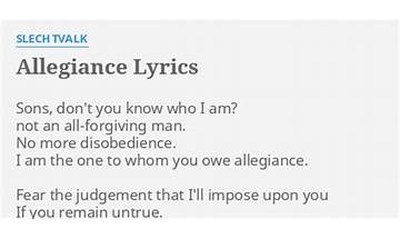 Allegiance en Lyrics [Slechtvalk]