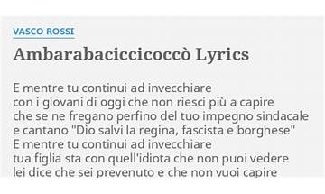 Ambarabaciccicoccò it Lyrics [Vasco Rossi]