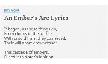 An Ember\'s Arc en Lyrics [Be\'lakor]