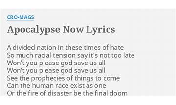 Apocalypse Now en Lyrics [Cro-Mags]