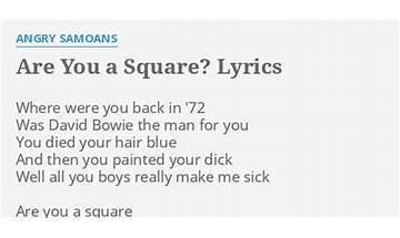Are You A Square? en Lyrics [Angry Samoans]