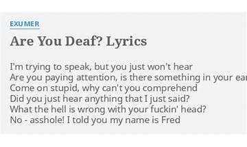 Are You Deaf en Lyrics [Exumer]