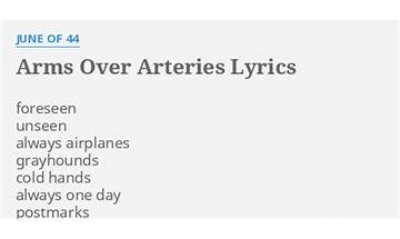 Arms Over Arteries en Lyrics [June Of 44]