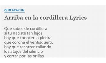 Arriba En La Cordillera es Lyrics [Quilapayún]