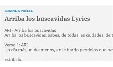 Arriba Los Buscavidas 2 es Lyrics [Arianna Puello]