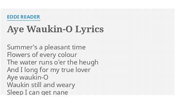 Aye Waukin-O en Lyrics [Eddi Reader]