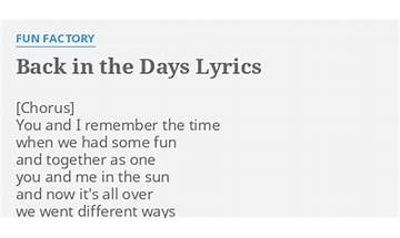 Back In The Days it Lyrics [René, l\'enfant]