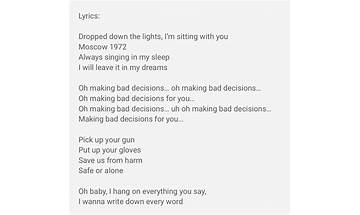 Bad Decisions en Lyrics [Le\'mon Driver]