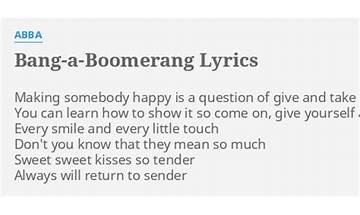 Bang Bang Boomerang en Lyrics [Banaroo]