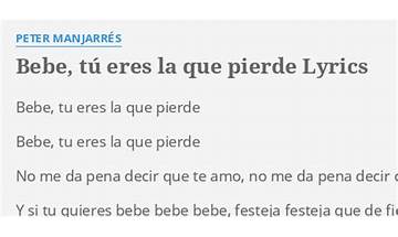 Bebe, tu eres la que pierde es Lyrics [Peter Manjarrés,Sergio Luis Rodríguez]