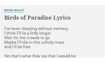 Birds of Paradise en Lyrics [Basia Bulat]