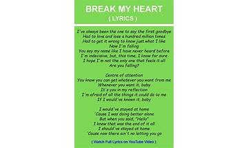 Break Your Heart* en Lyrics [Lauv]