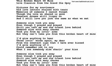 Broken Heart of Mine en Lyrics [William Prince]