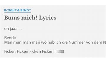 Bums mich! de Lyrics [B-Tight]