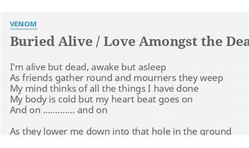 Buried Alive / Love Amongst The Dead en Lyrics [Venom]