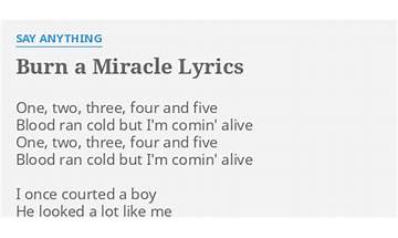Burn A Miracle en Lyrics [Say Anything]