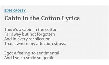 Cabin in the Cotton en Lyrics [Bing Crosby]