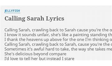 Calling Sarah en Lyrics [Jellyfish]