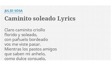 Caminito Soleado es Lyrics [Julio Sosa]