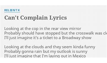 Can\'t Complain en Lyrics [Relient K]