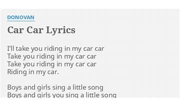 Car Car en Lyrics [Donovan]