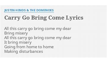Carry Go, Bring Come en Lyrics [On The Might Of Princes]