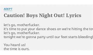 Caution! Boys Night Out en Lyrics [Adept]