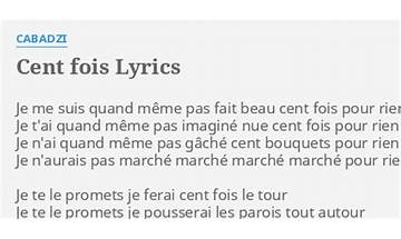 Cent fois fr Lyrics [Iliona]