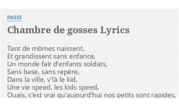 Chambre de gosses fr Lyrics [Passi]