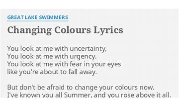 Changing Colours en Lyrics [Josh Groban]