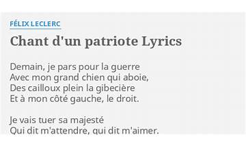 Chant d\'un patriote fr Lyrics [Daniel Boucher]