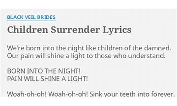 Children Surrender en Lyrics [Black Veil Brides]