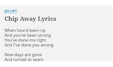 Chip Away en Lyrics [Cement]