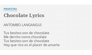 Chocolate es Lyrics [Profetas]