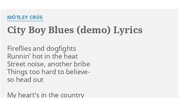 City Boys Blues en Lyrics [Mötley Crüe]