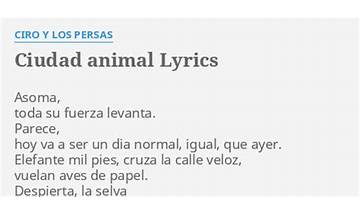 Ciudad Animal es Lyrics [Ciro y los Persas]