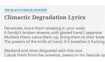 Climactic Degradation en Lyrics [The Black Dahlia Murder]